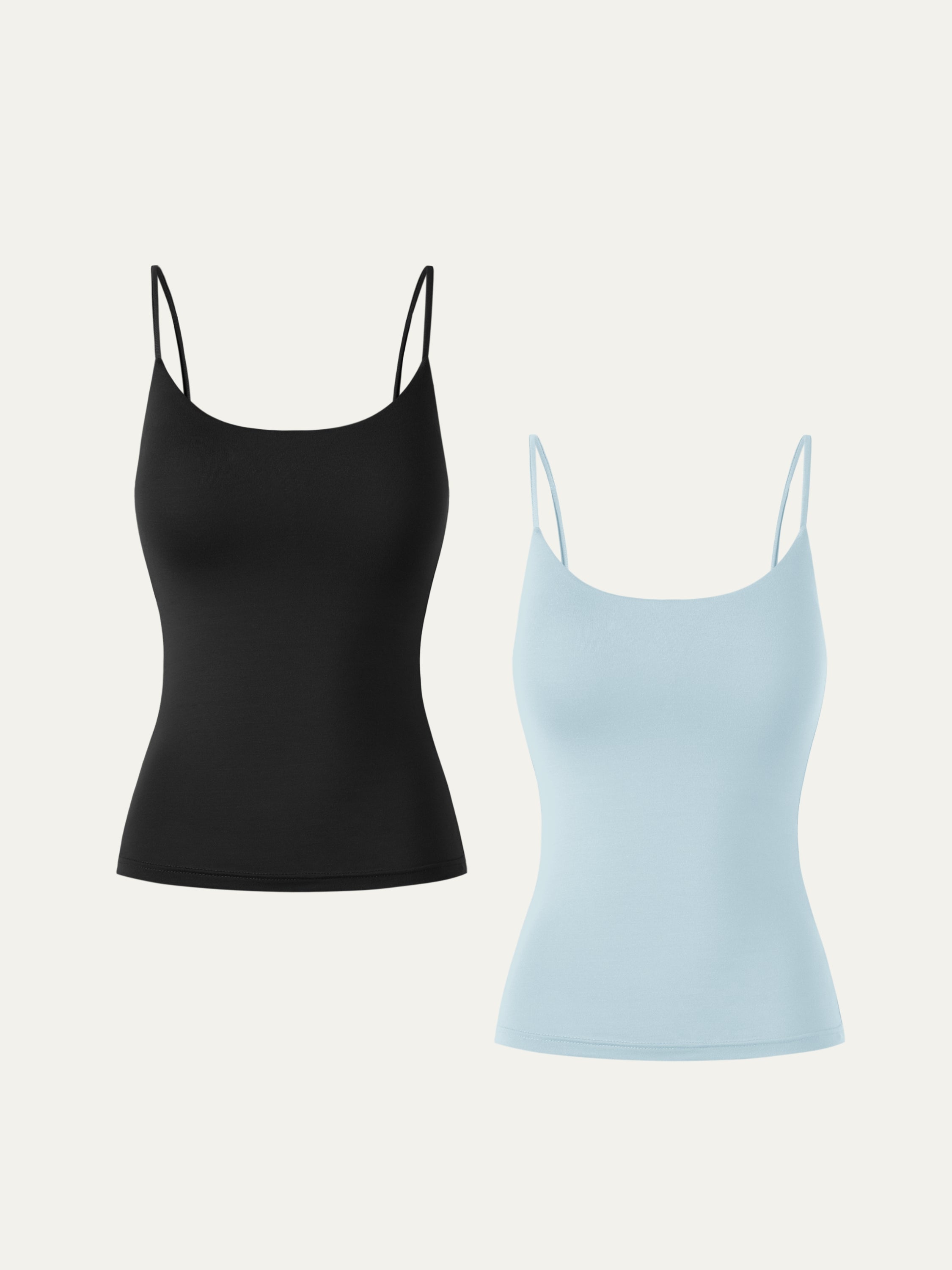 Lenzing Tencel Cami 2Pcs Set - Black/Foam Blue