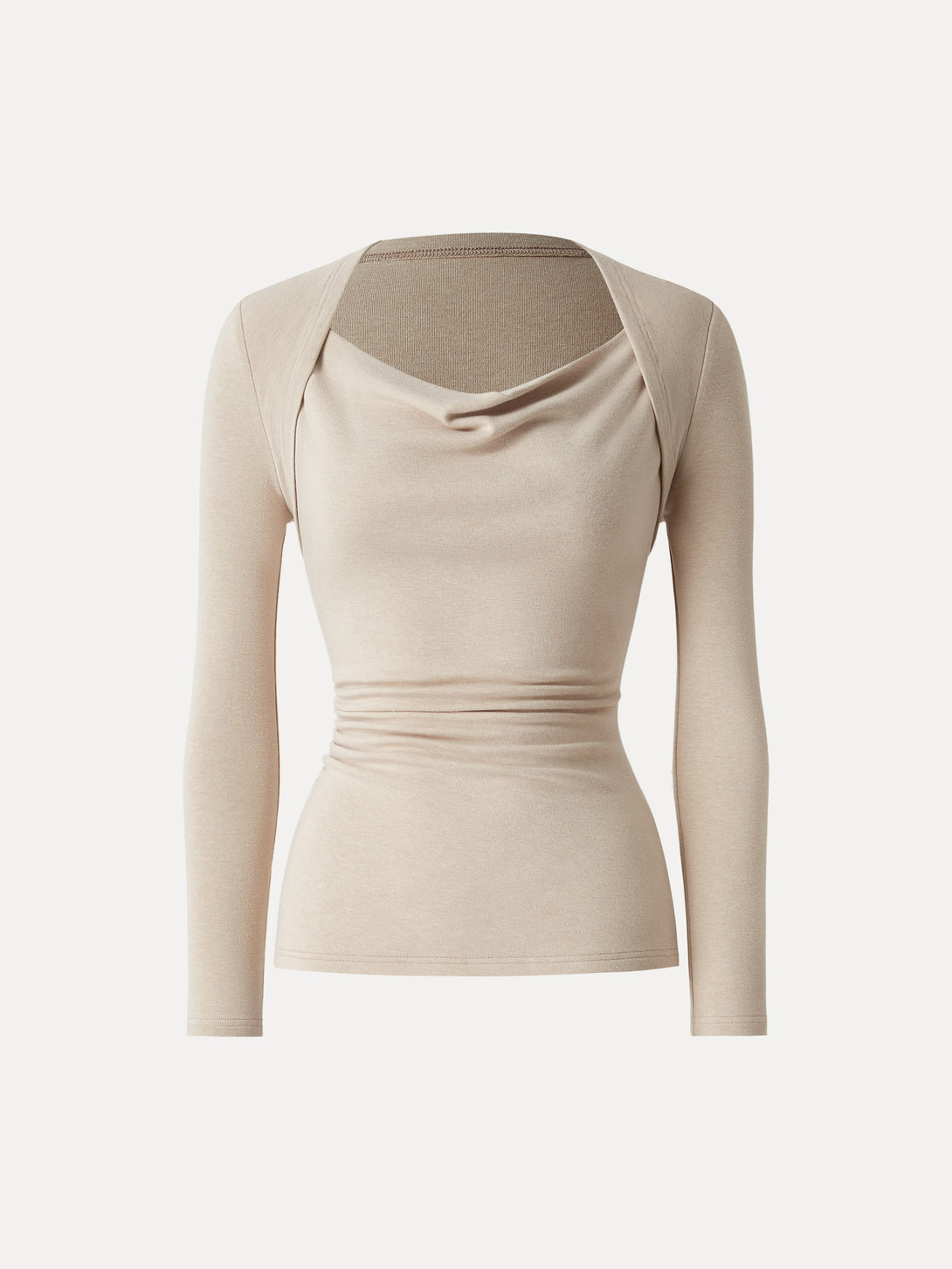 LiteWarm Cowl Neck Ruched Waist Top