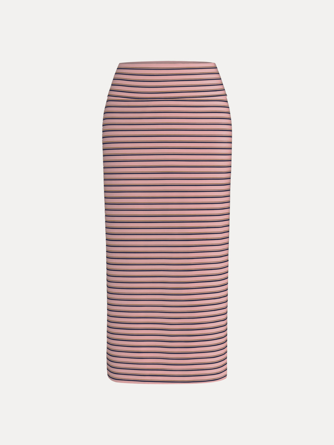 Low Rise Folded Waist Striped Midi Skirt Pink/Navy Stripe XS