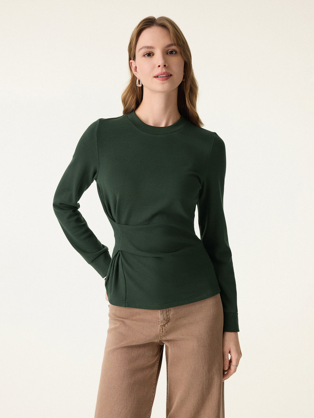ProWarm Crewneck Tucked Long Sleeve Top Deep Bush XS