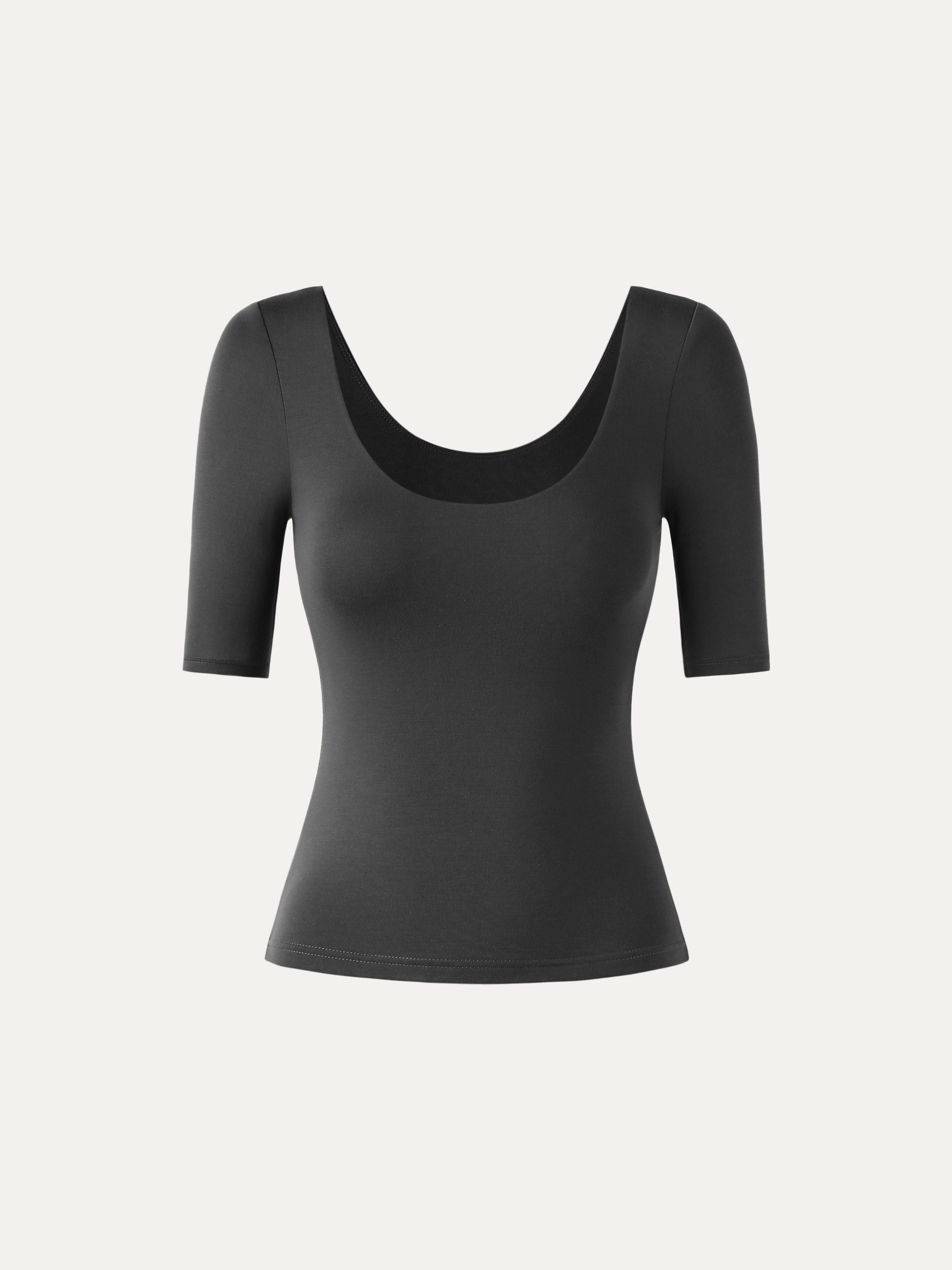 Lenzing Tencel Scoop Top - Blue Charcoal