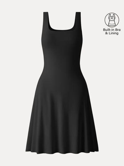 OGLmove SkinKiss Cooling Square Neck Mini Bra Dress Black XS