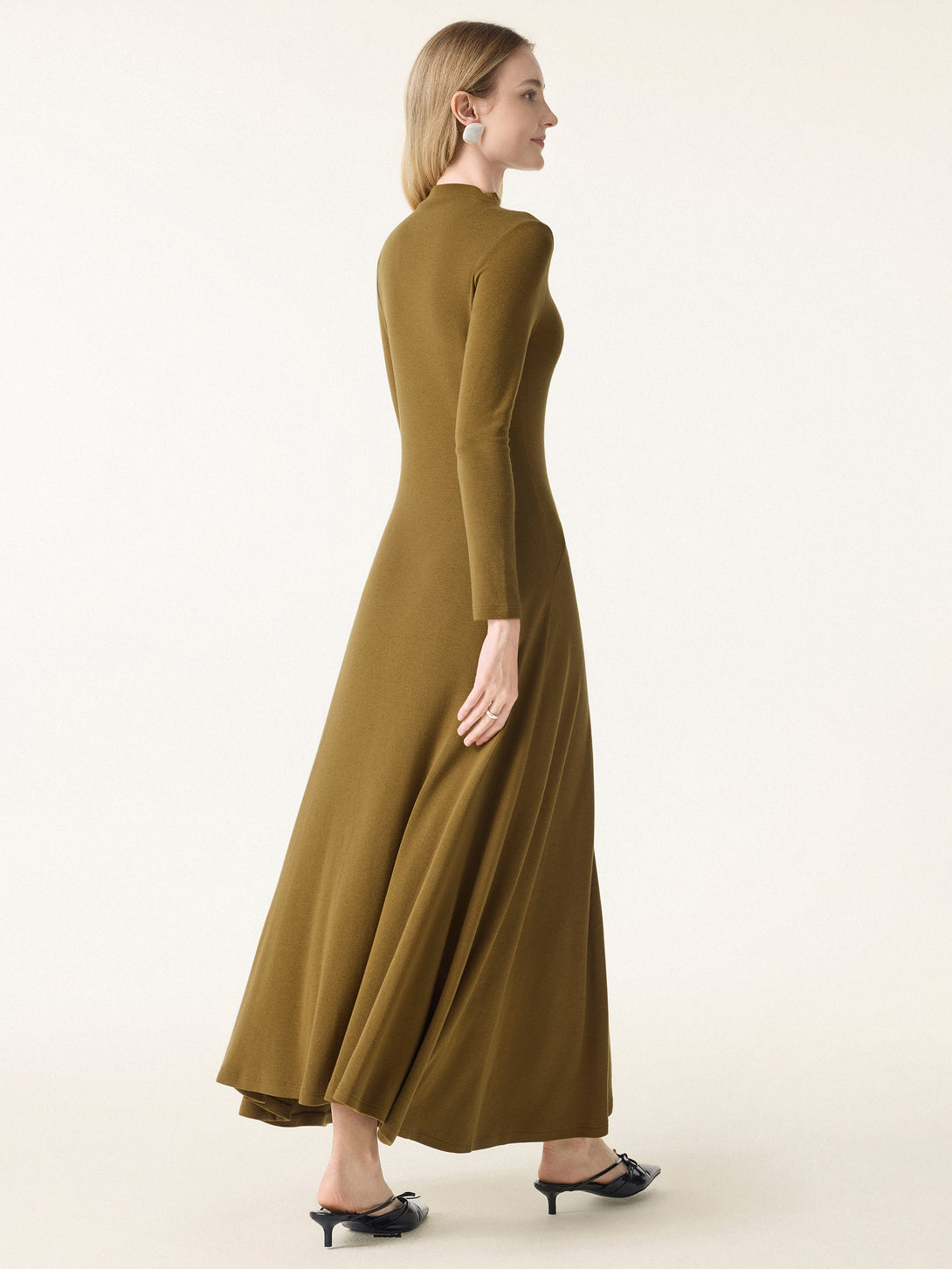 Light Warm Essential Mockneck Maxi Dress