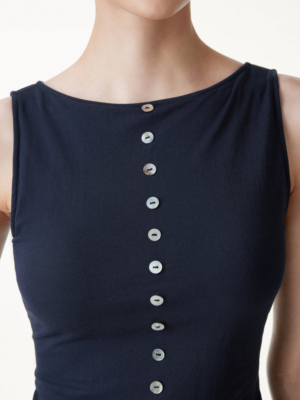 OGLmove Cotton-Linen Boatneck Cropped Bra Top