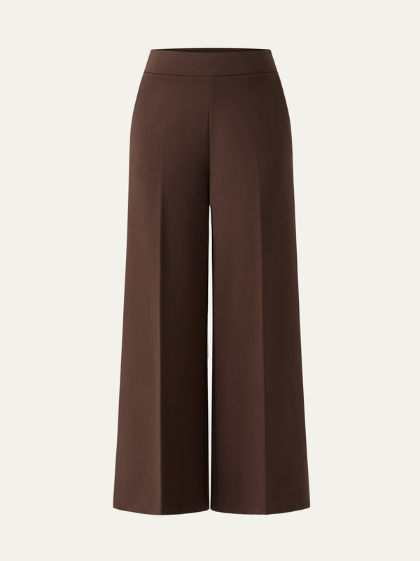 High Rise Wide Leg Trouser with Pockets Hickory Brown XS