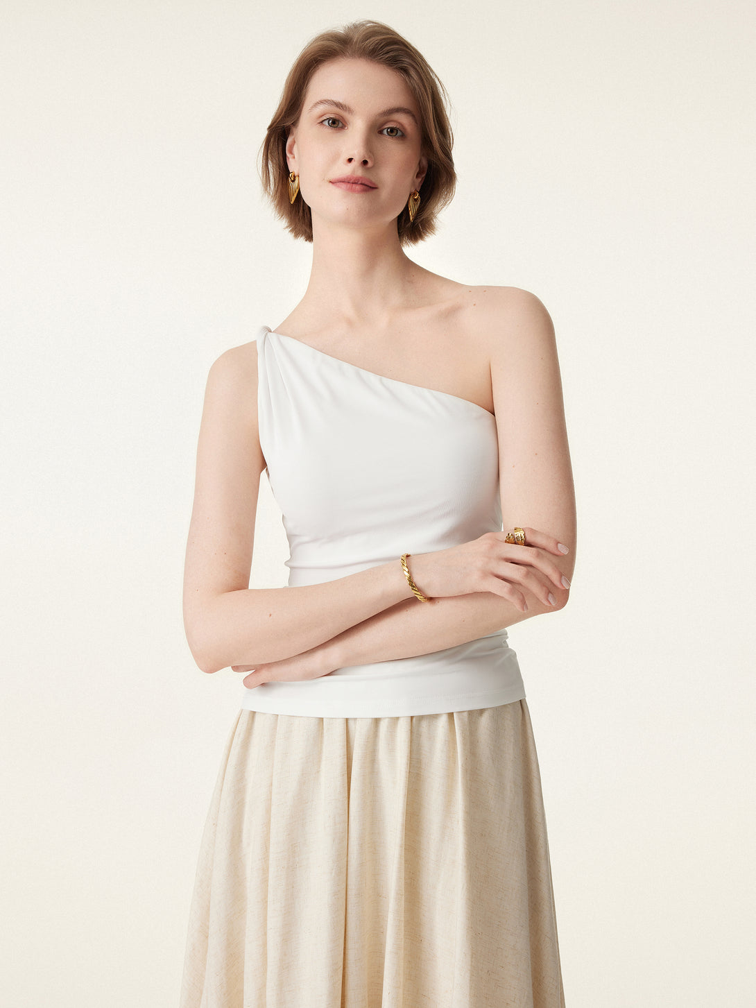 One Shoulder Twisted Brami Tank