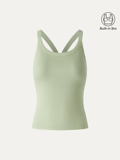 OGLmove CoolTouch Scoop Neck Racer Back Brami Liveable Green S