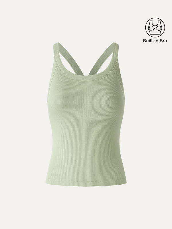 OGLmove CoolTouch Scoop Neck Racer Back Brami Liveable Green S