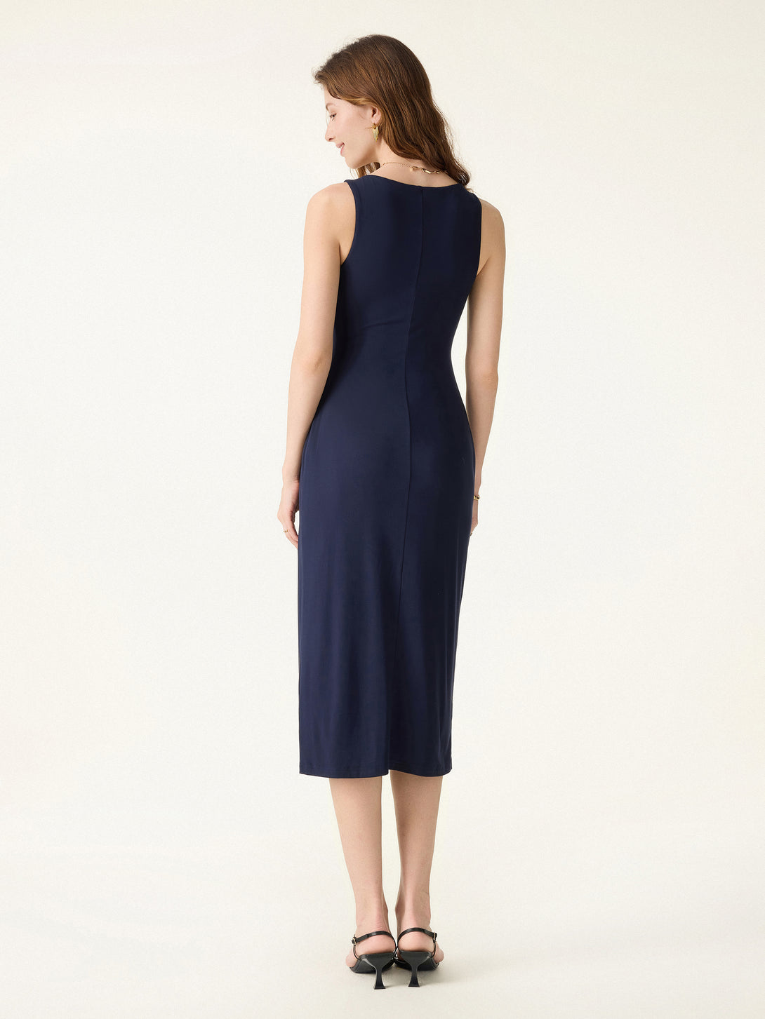 Women's Slim Fit Square Neck Midi Dress