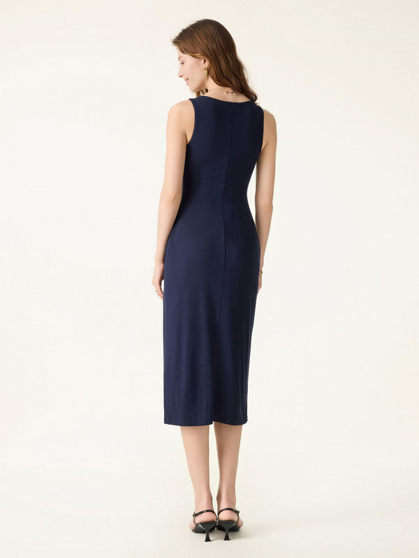 OGLmove Back Smoothing Bandless Square Neck Midi Bra Dress