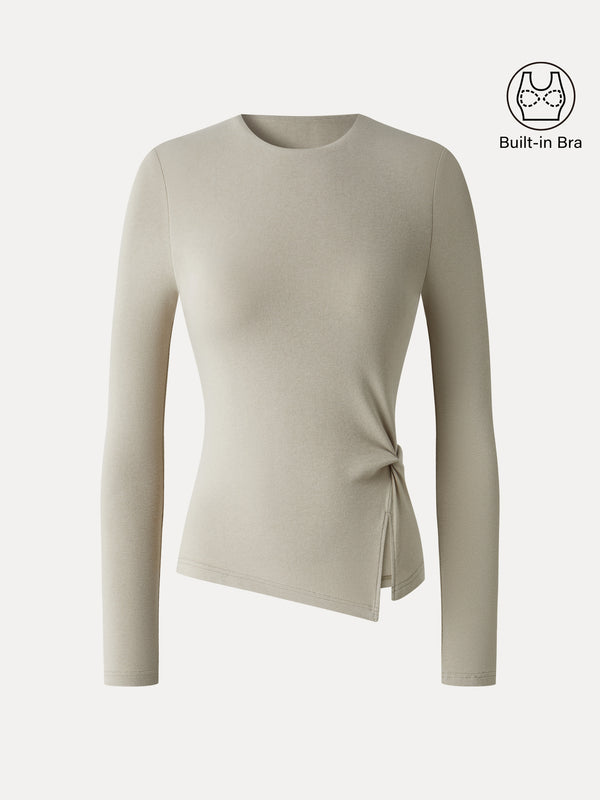 OGLmove Eco-Mousse® Round Neck Long Sleeve Bra Top