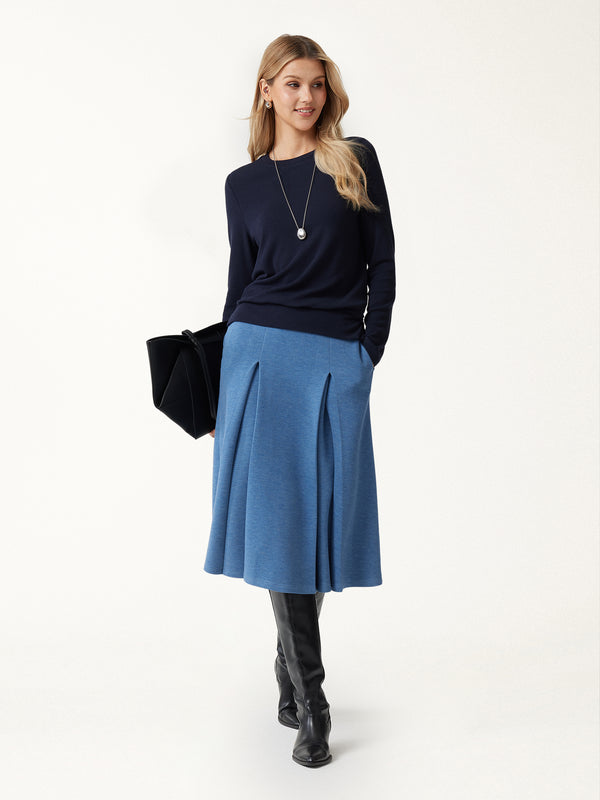 OGLmove LiteWarm Round Neck Long Sleeve Side-Slit Banded Hem Top