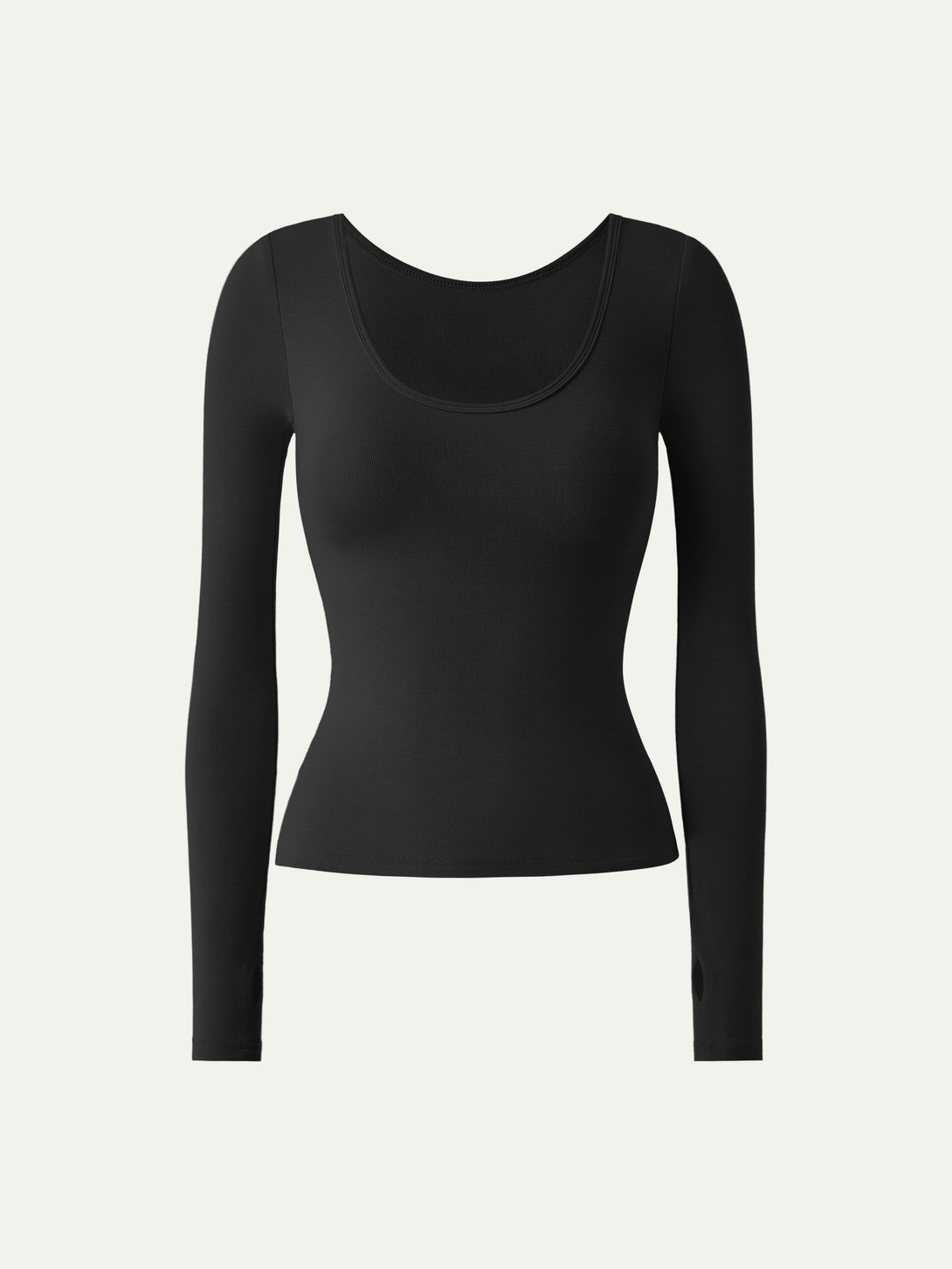 Essential Lyocell Cashmere Multi-Wear Long Sleeve Top with Thumbholes