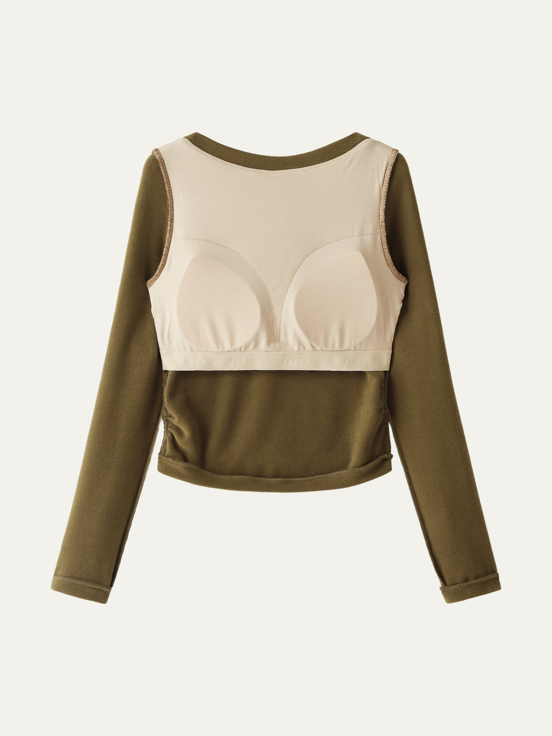 Boatneck Long Sleeve Brami Top