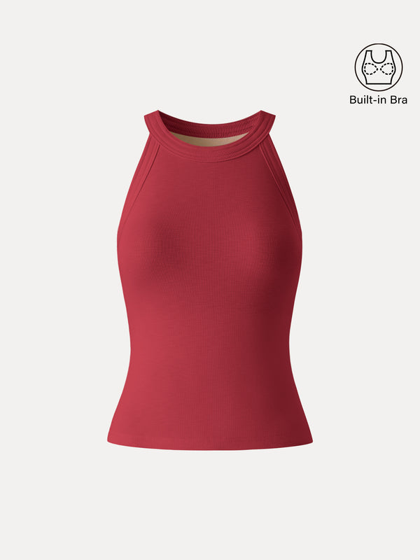 OGLmove Slub Textured Summer Bra Tank Top