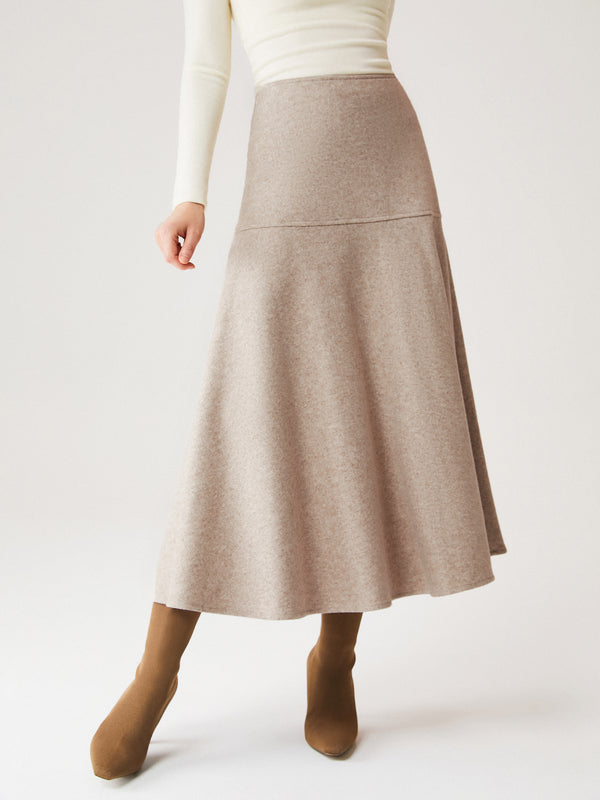 Wool-Like Flared Maxi Skirt – OGLmove - Main Image