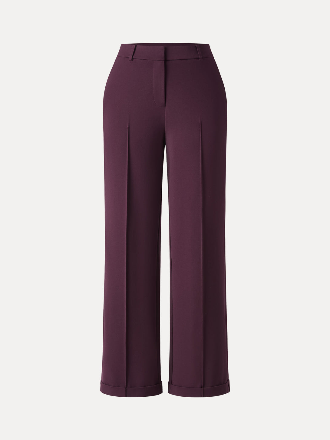 Stretch Ponte High Rise Straight Leg Pintuck Trousers Petite Sangria