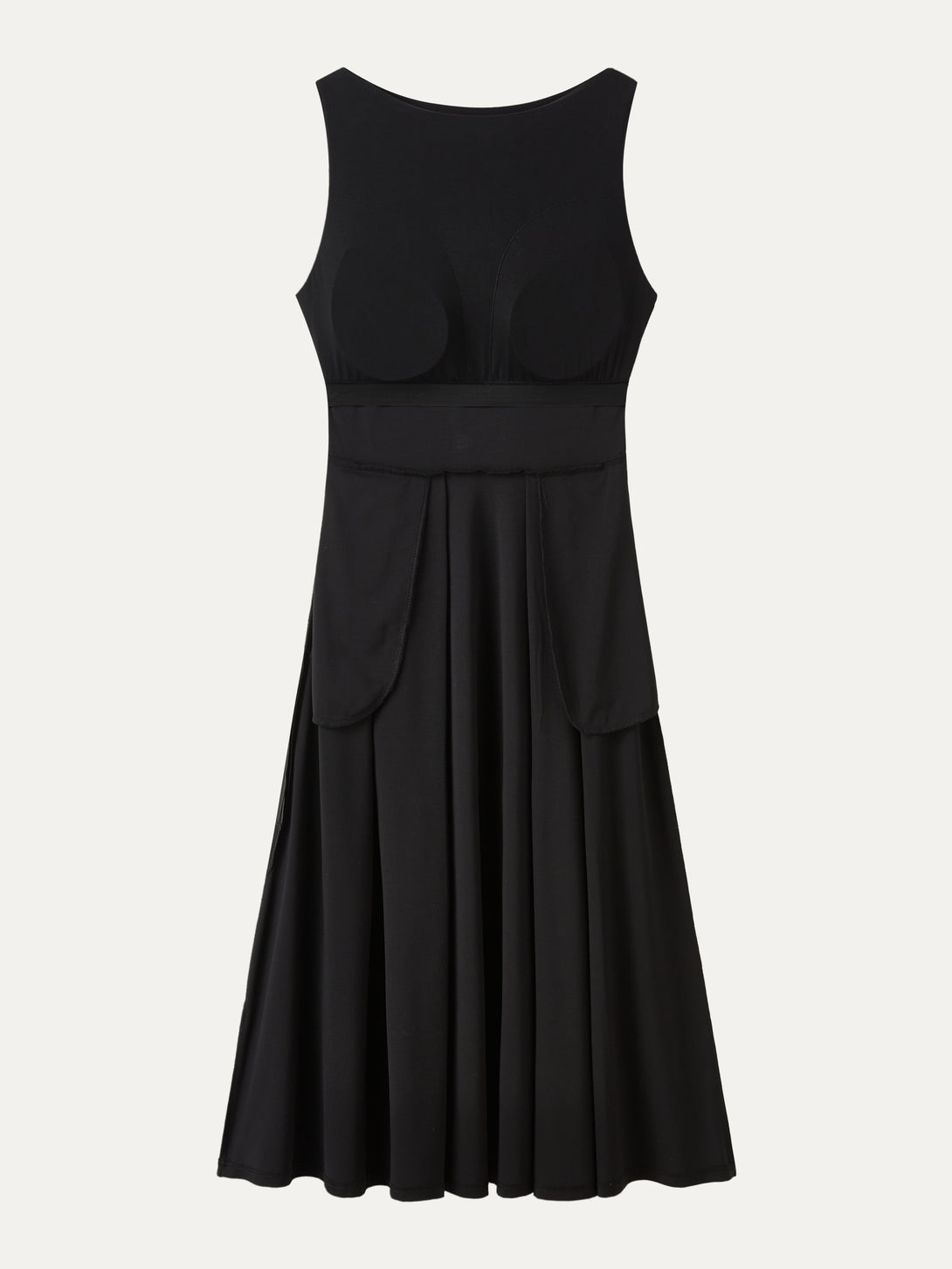 Boatneck Bamboo Ponte Brami Midi Dress with Pockets