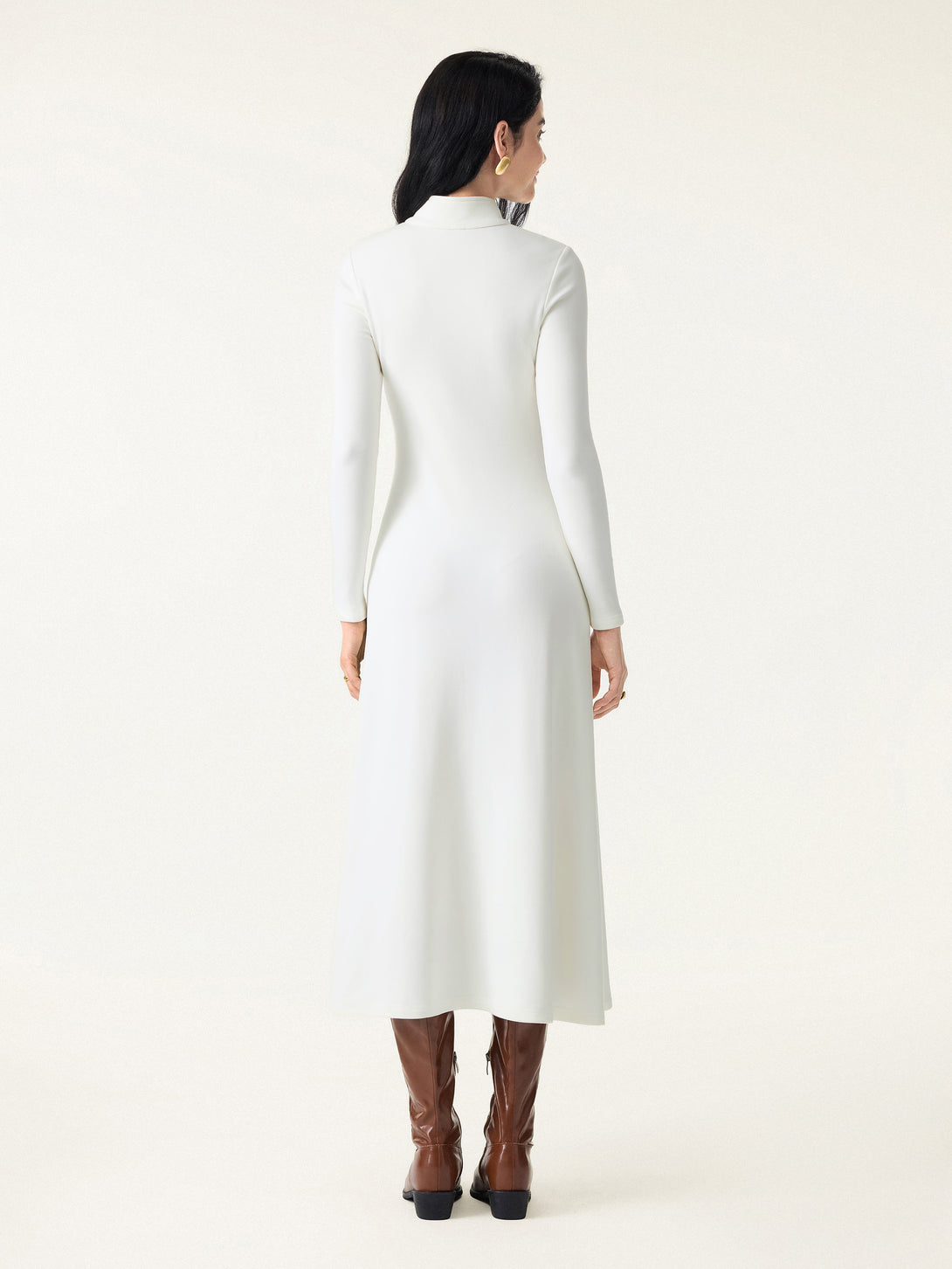 Mandarin Collar Frog Button Midi Brami Dress