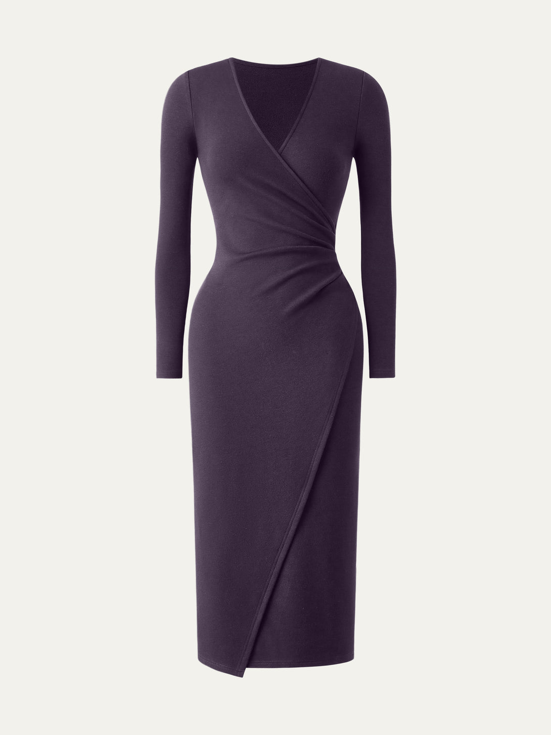Surplice Wrap Long Sleeve Dress Petite Ultraviolet