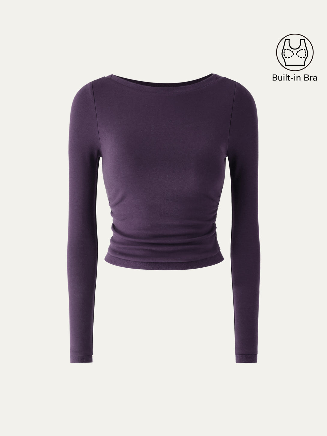 Boatneck Long Sleeve Brami Top Ultraviolet XS