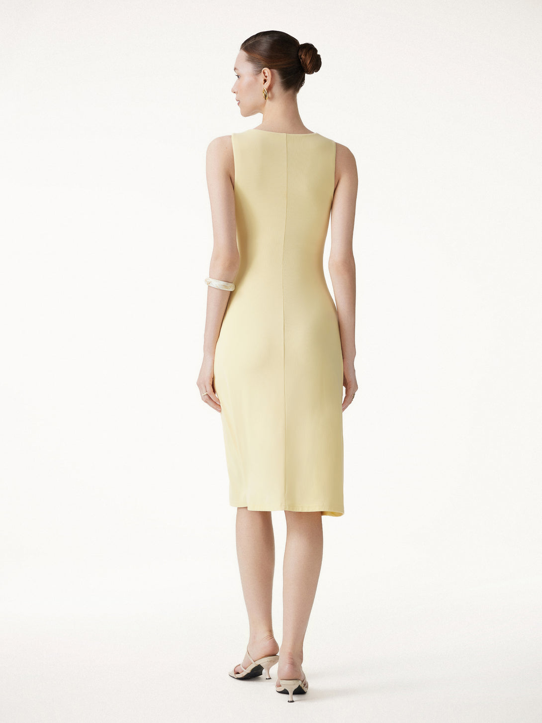 gathered sleeveless midi dress OGL Matte Smooth Gathered Sleeveless Midi Bra Dress – OGLmove