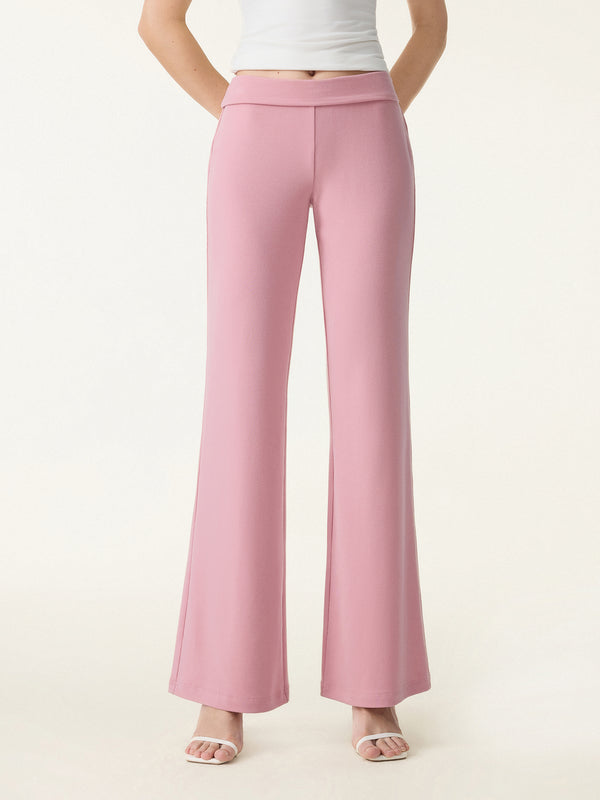 Lyocell Wool Low Rise Pull-on Flared Pants