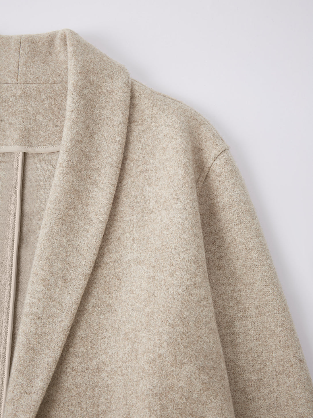 Shawl Collar Patch Pocket Long Coat