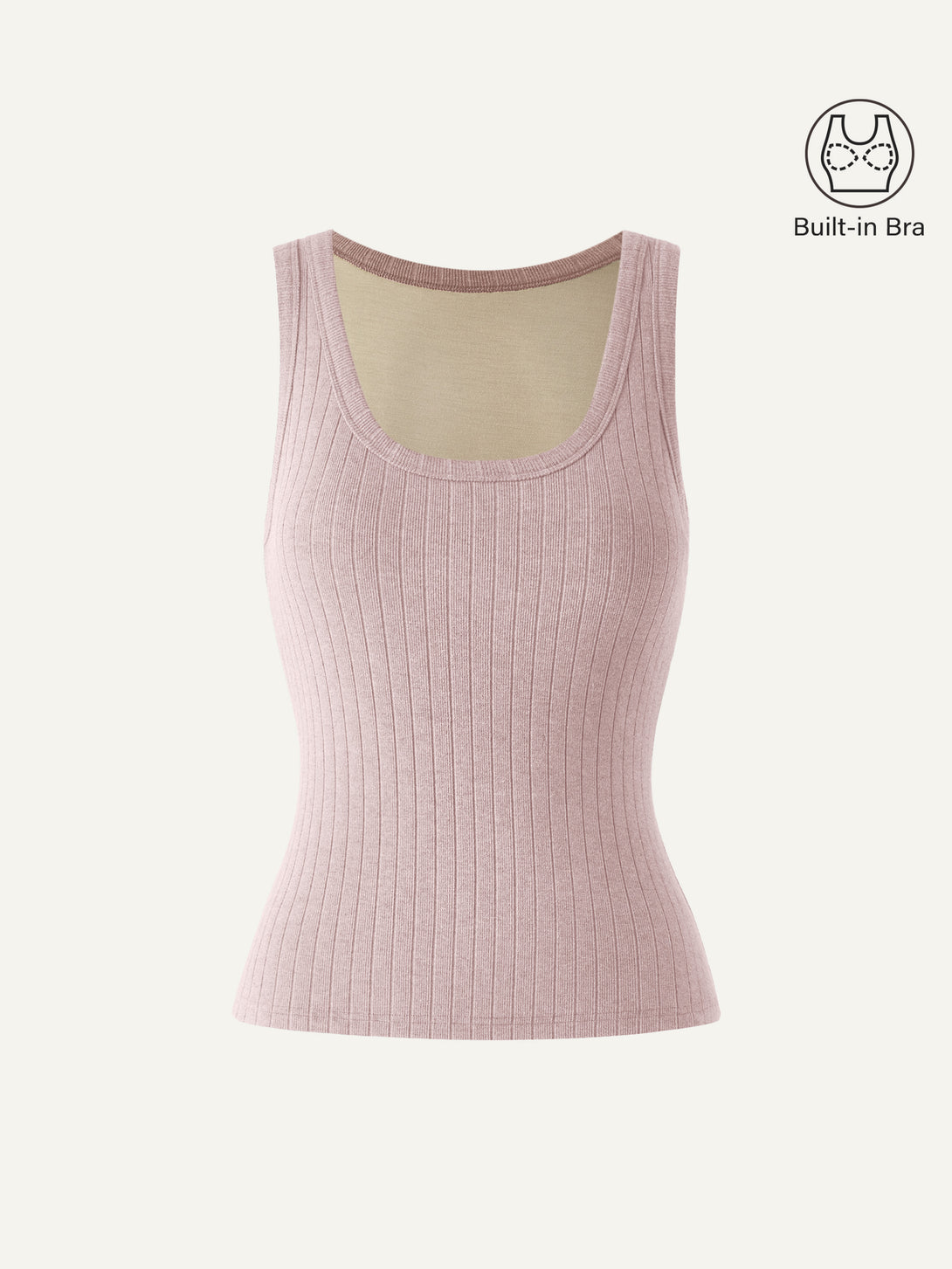 Wide Rib Scoop Brami Tank Heather Pink XS