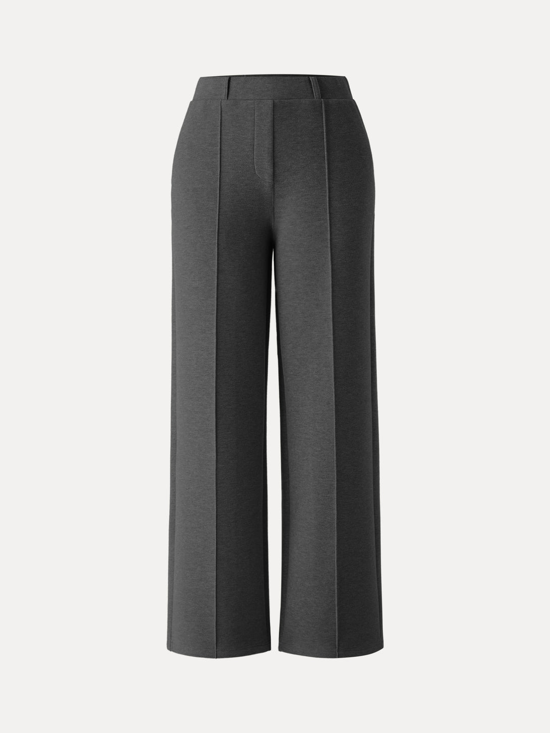 High Waisted Straight Leg Pull On Pant Petite Deep Grey