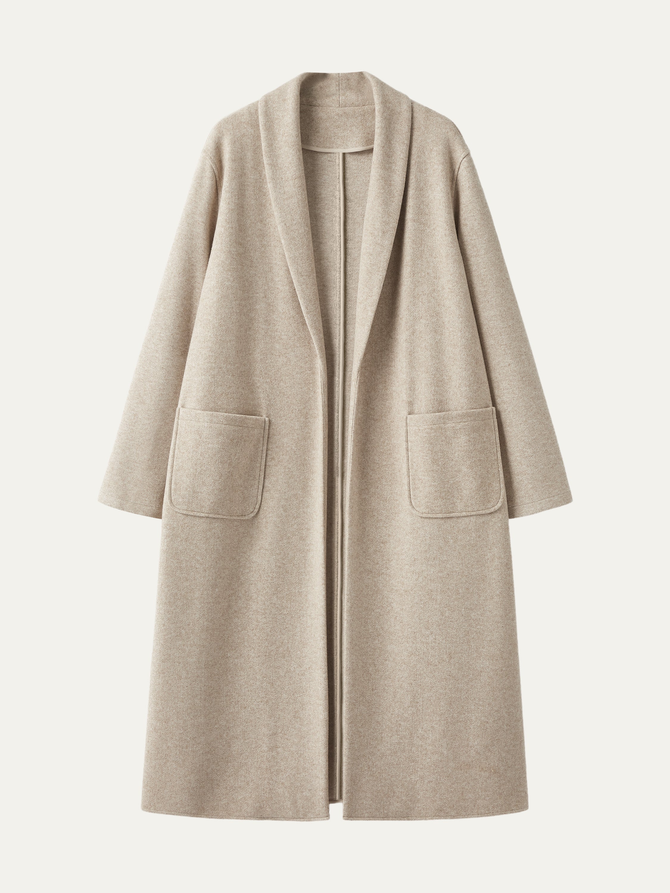 Shawl Collar Patch Pocket Long Coat – OGLmove