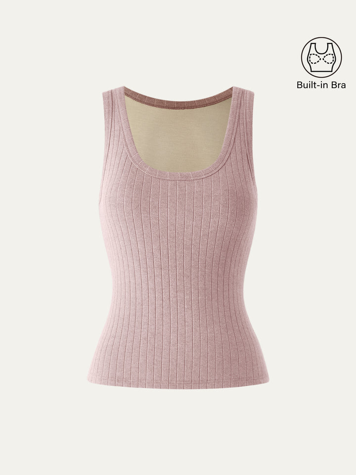 Pink Scoop Neck Tank Top