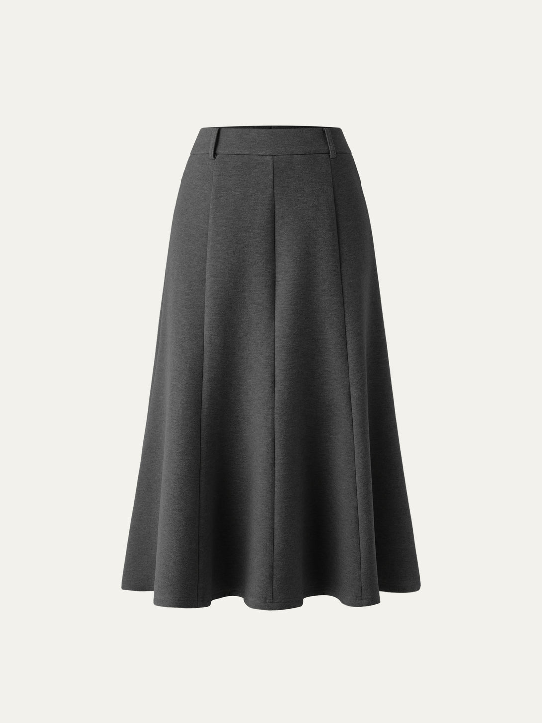 High Waisted Umbrella Hem Midi Skirt Regular Deep Grey