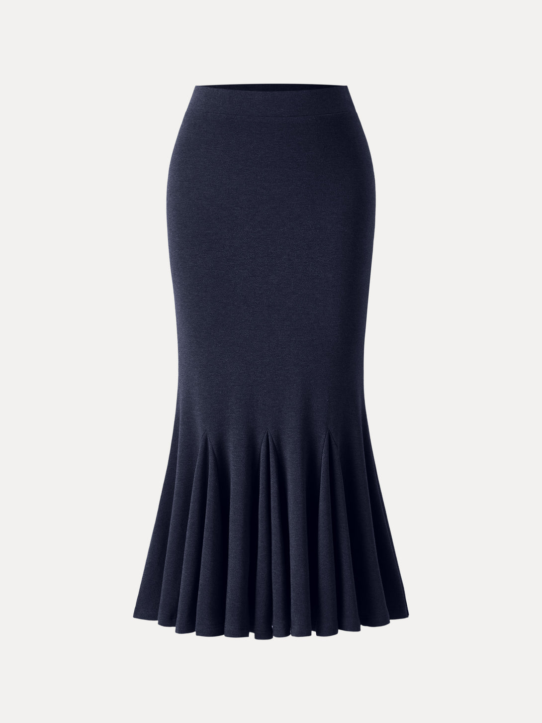 Brushed Inside Mermaid Flare Pull-On Midi Skirt
