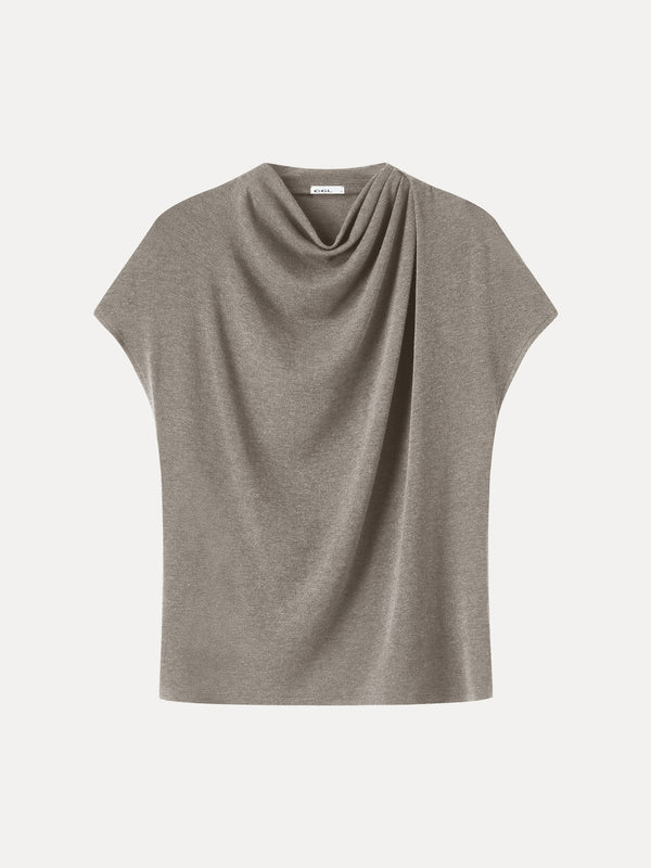 OGLmove LiteWarm Draped Mock Neck Cap Sleeve Top