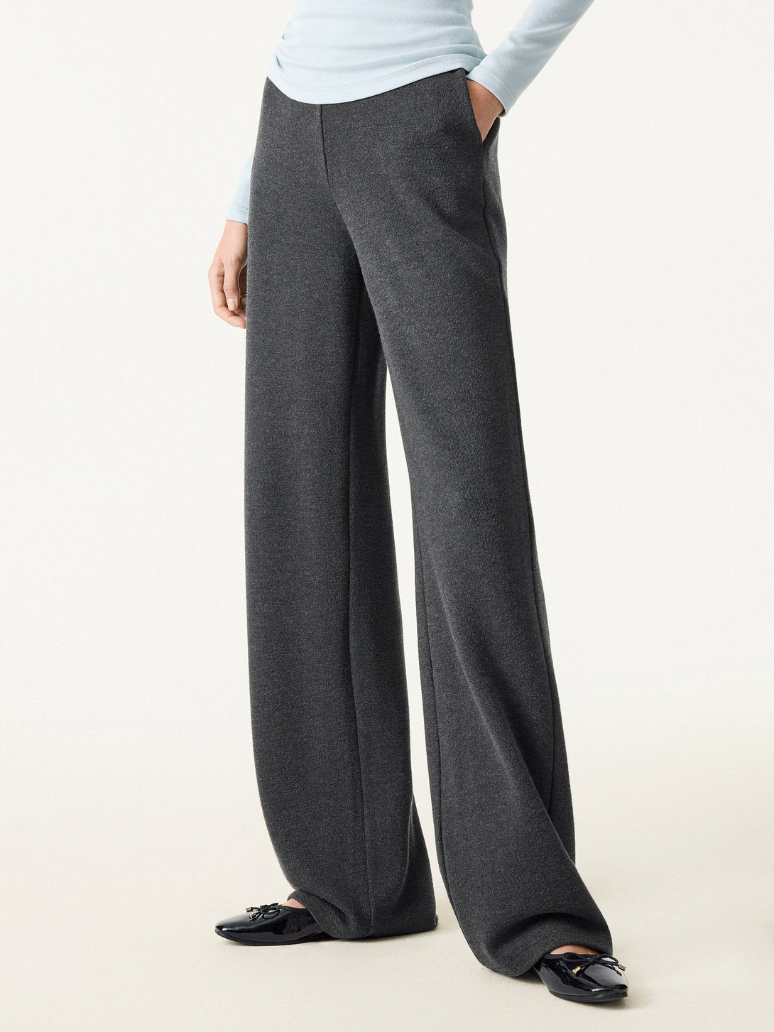 Mid Rise Straight Leg Pull-on Pants with Pockets
