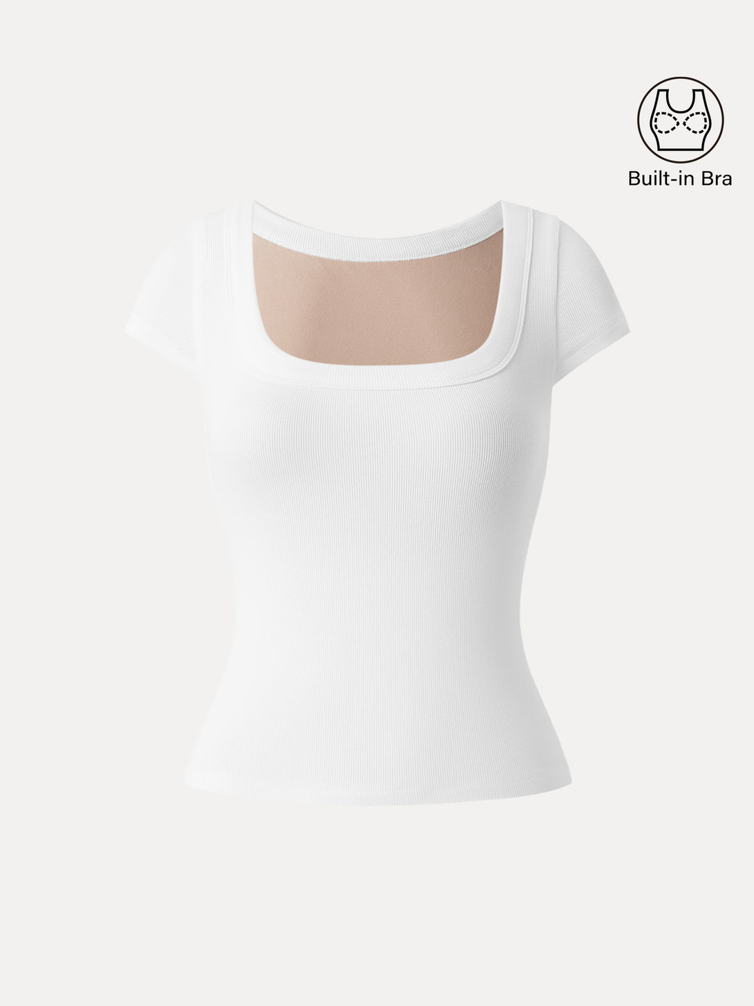 Stretch Cotton Square Neck Cap Sleeve Brami