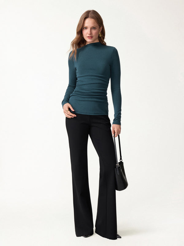 OGLmove Light Warm Slanted Mockneck Ruched Brami
