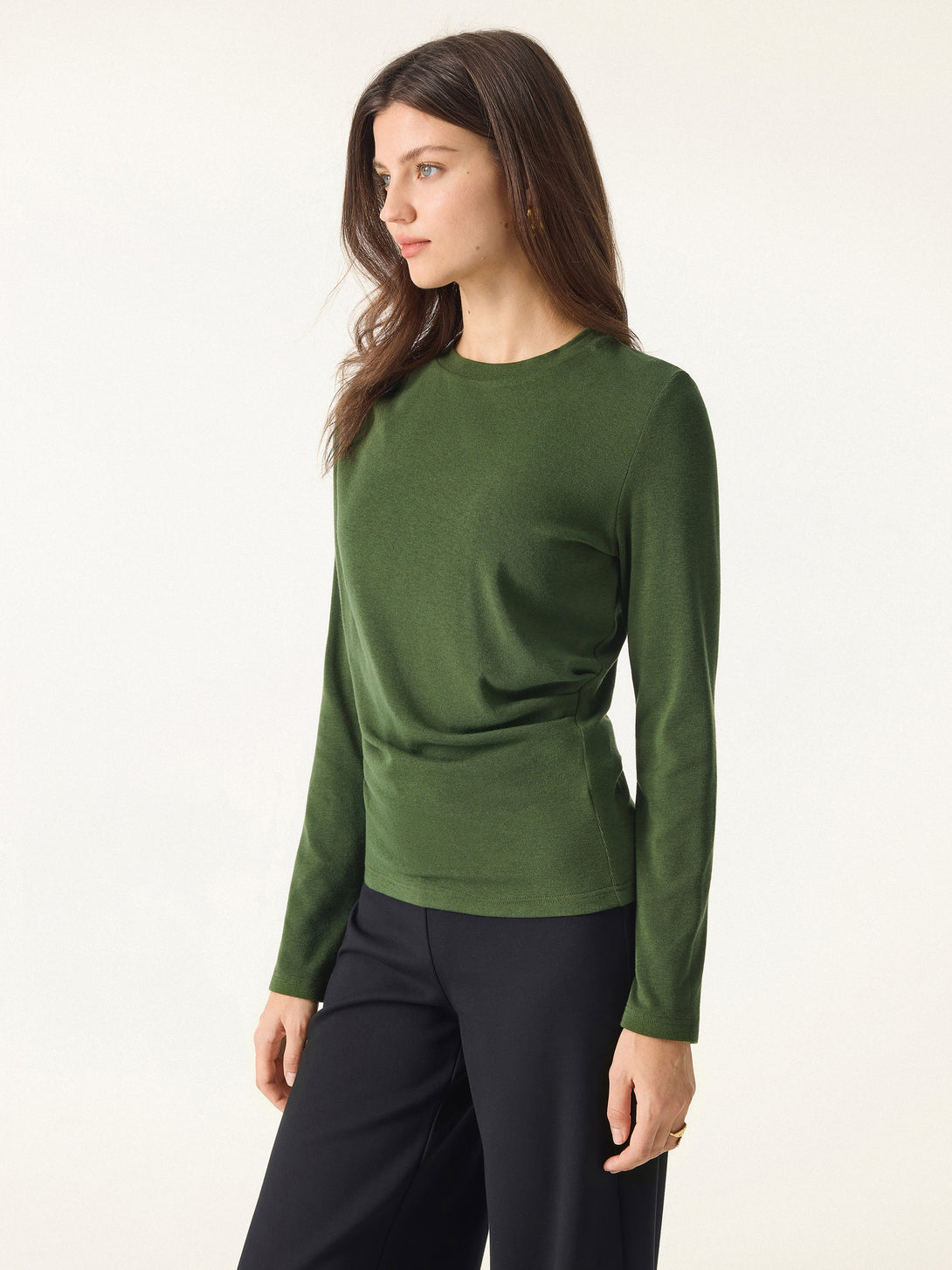 Light Warm Crewneck Tucked Top