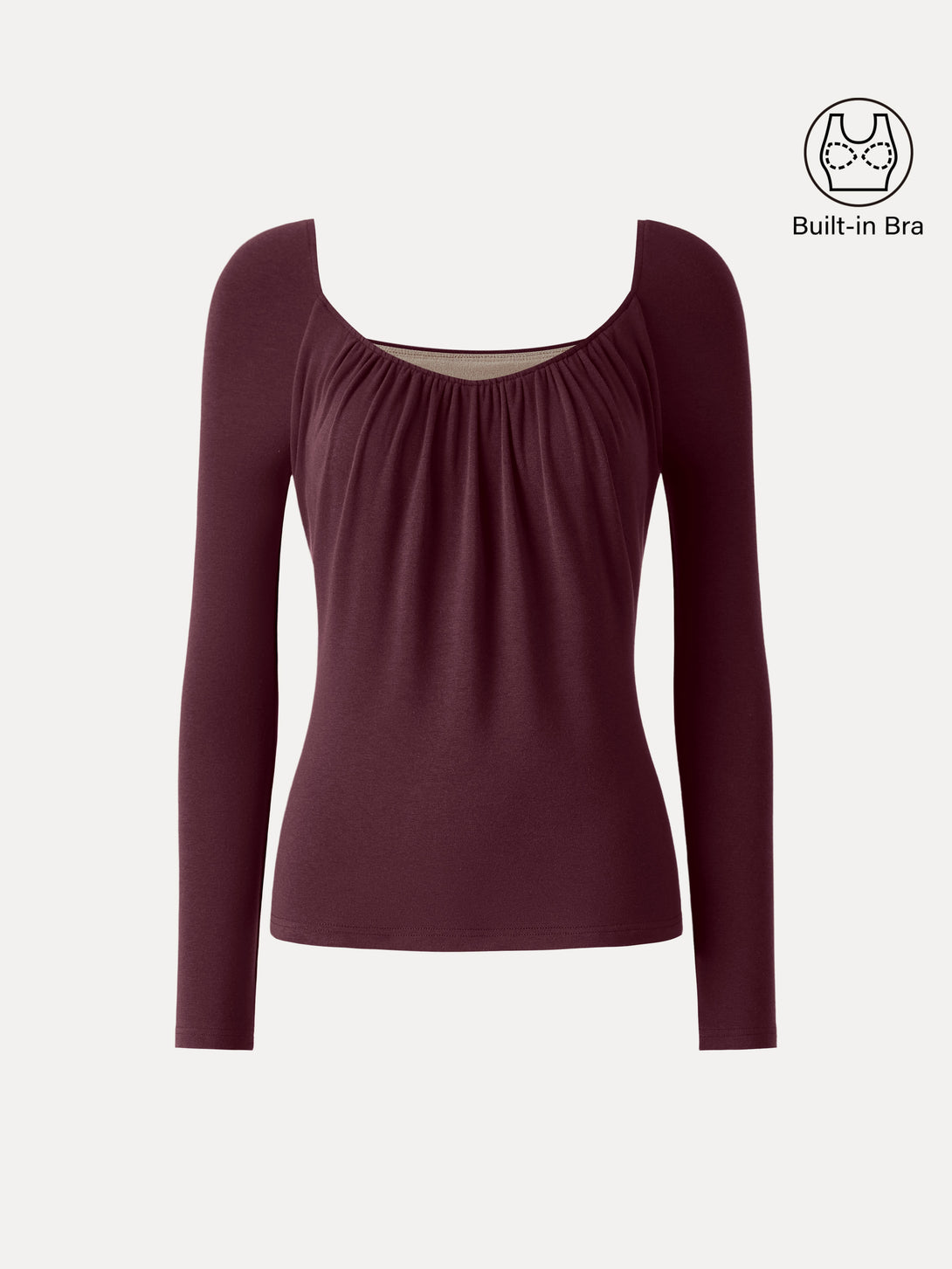 ProWarm Ruched Scoop Neck Long Sleeve Brami