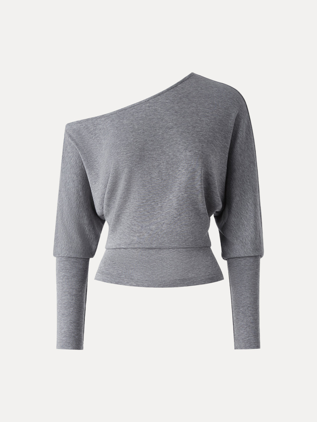 Lyocell Cashmere Cold-Shoulder Semi-Sheer Top