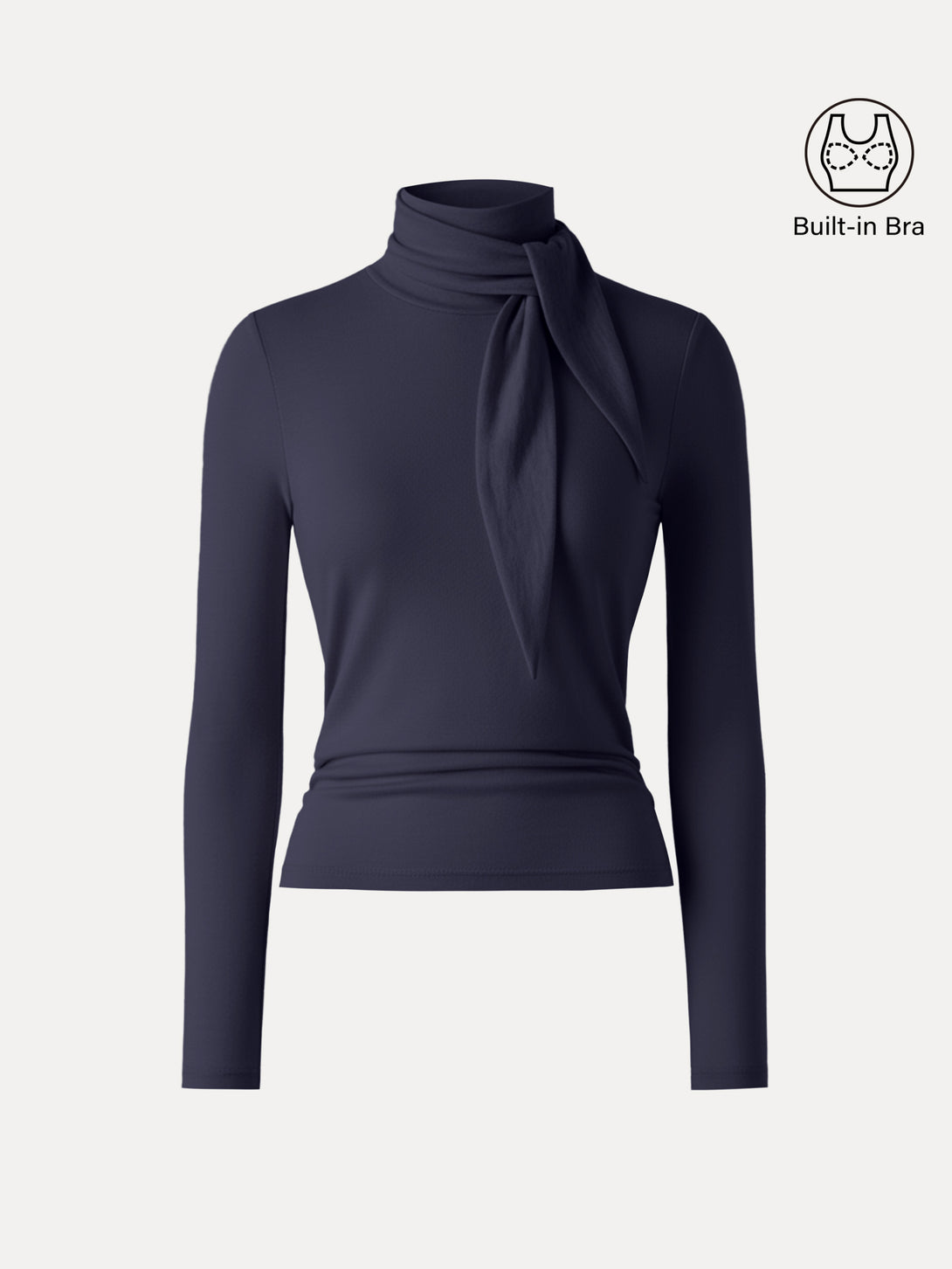 Ruched Long Sleeve Brami with Scarf Universe Navy XS