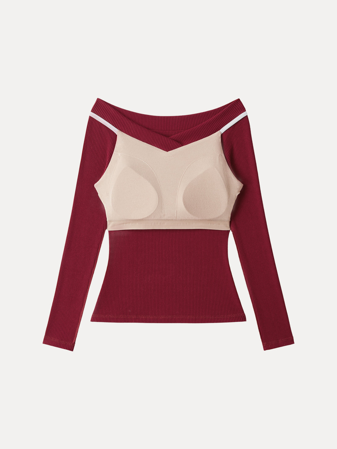 Non-Slip Ribbed Wide V-Neck Brami Top