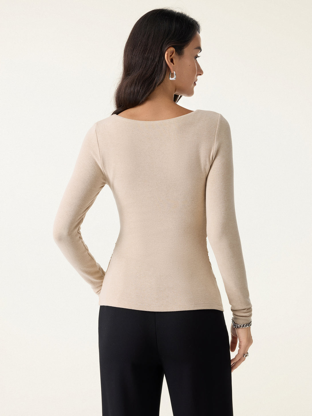 Flapped V-neck Side Ruched Brami