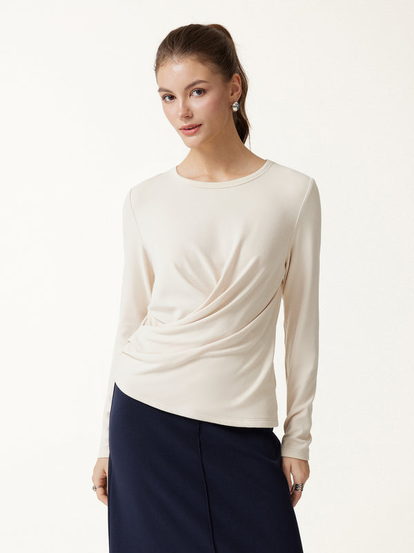 OGLmove LiteWarm Round Neck Tucked Asymmetrical Top Morning Mist XXS