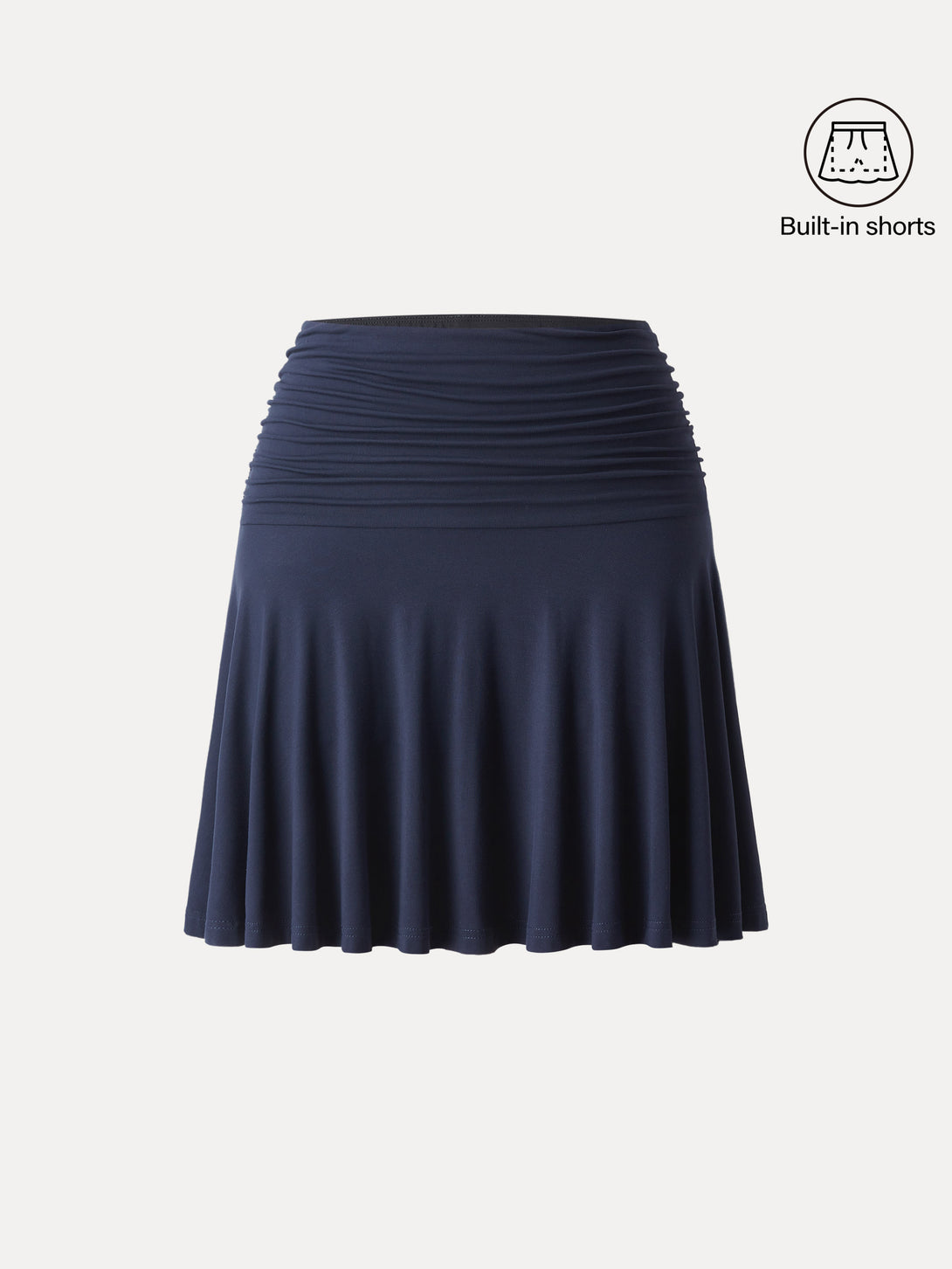 Essential Ruched Mini Circle Skirt with Lined Shorts