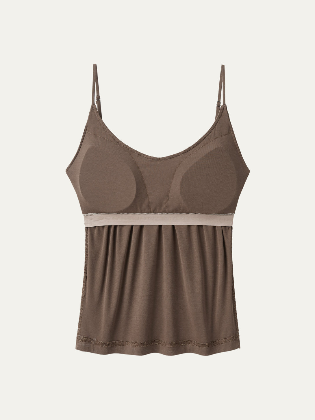 2Pcs Set Hip Length Scoop Neck Gathered Spaghetti Brami Top