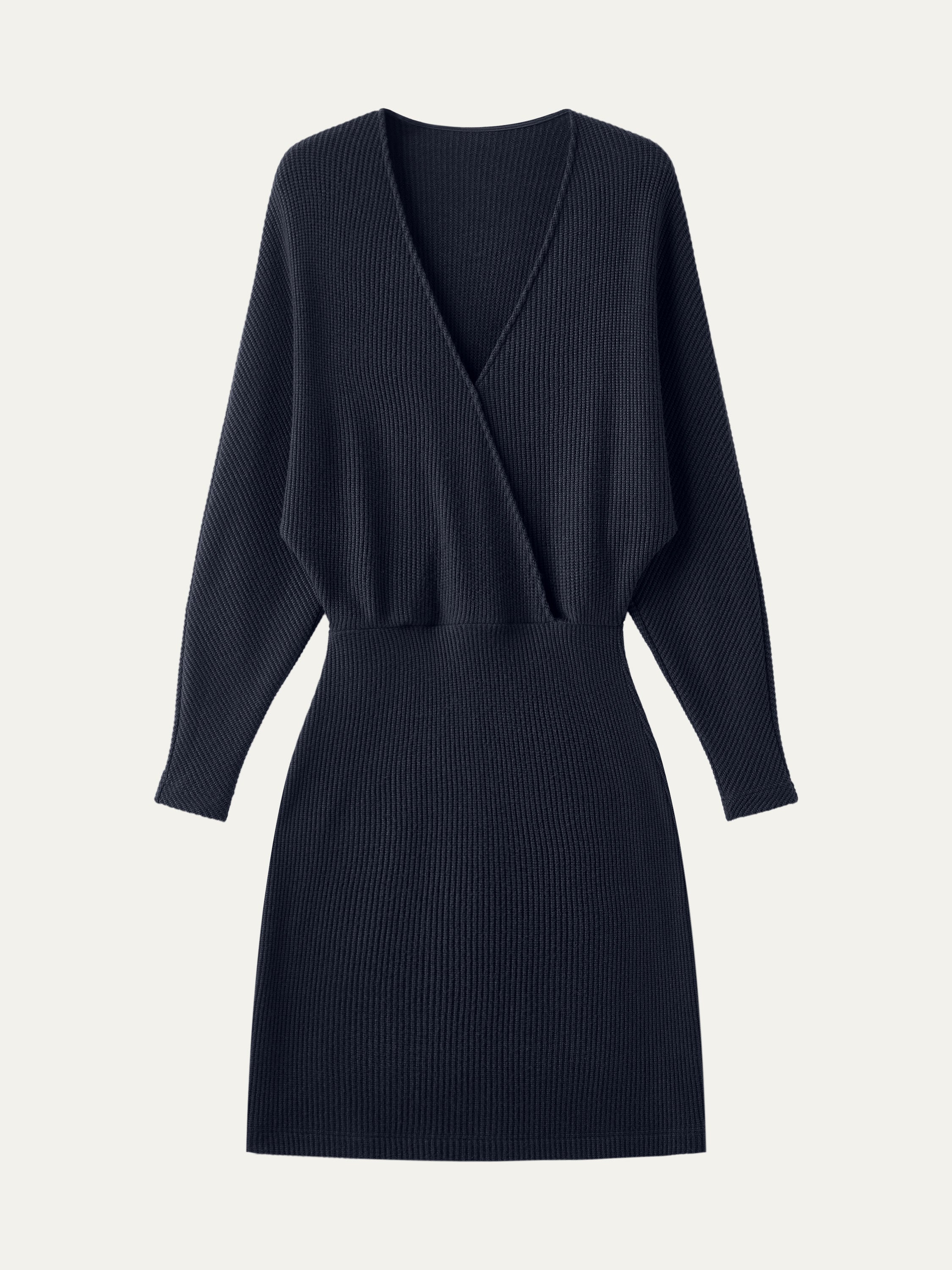Batwing Sleeves Judith Black Wrap Dress Judith Charcoal
