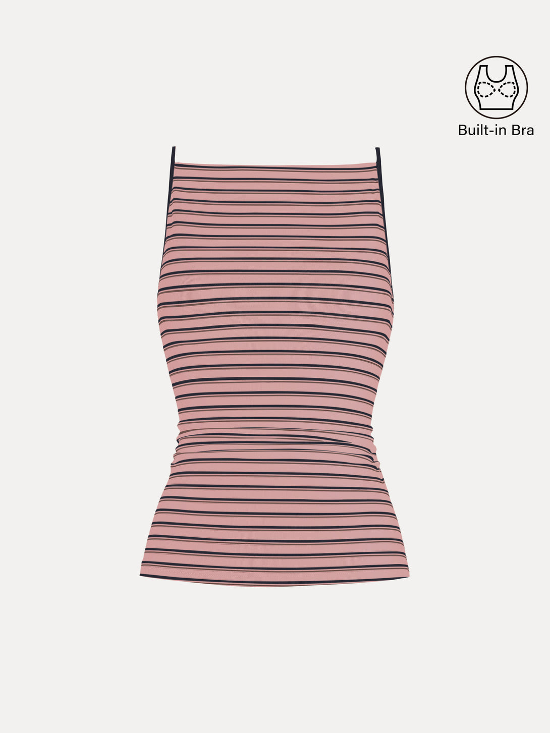 Striped Side Ruched Spaghetti New Airy Brami Pink/Navy Stripe XS