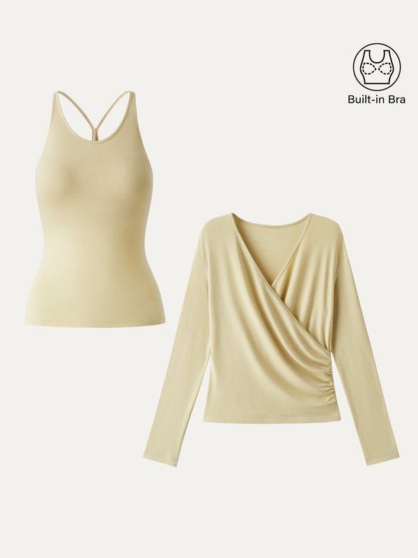 OGLmove Two-Piece Set Cami with Surplice Top